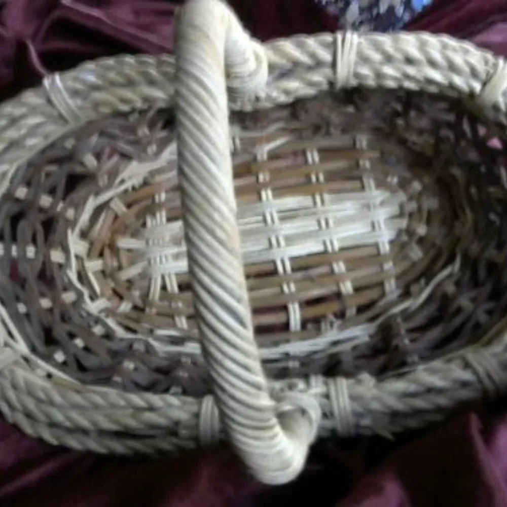 3 pretty assorted baskets with wicker, rope and rattan